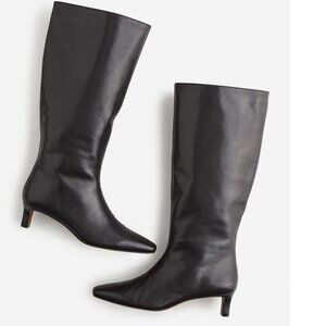 Madewell Dimes Knee High Kitten Heel extended calf Black Boots Size 7 new